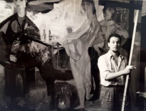 Baron-Renouard dans son atelier du Quai de l'horloge à Paris.